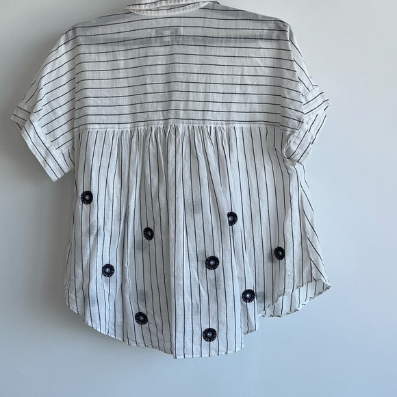Madewell Like New Collared Stripped Blouse Size XS - Picture 2 of 4